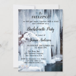 Winter Moukling Ljus Ice Crystals Bachelorette Inbjudningar