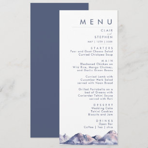 Winter Mountain Bröllop Dinner Menu Meny