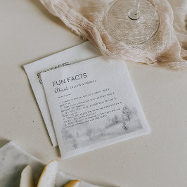 Winter Mountain Forest Trivia Roligt Facts Bröllop Pappersservett