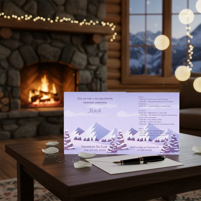 Winter Mountain Getaway Bachelorette Weekend  Inbjudningar (Skapare uppladdad)