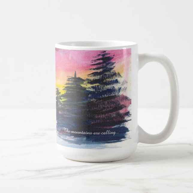 Winter Mountain Majesty Painting coffee mug Kaffemugg (Höger)