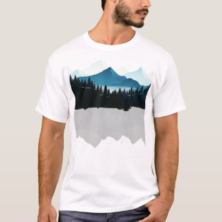 Winter Mountain Relaxing Land View Camping Hiki T Shirt
