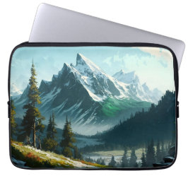 Winter Mountain Scene Laptop sleeve