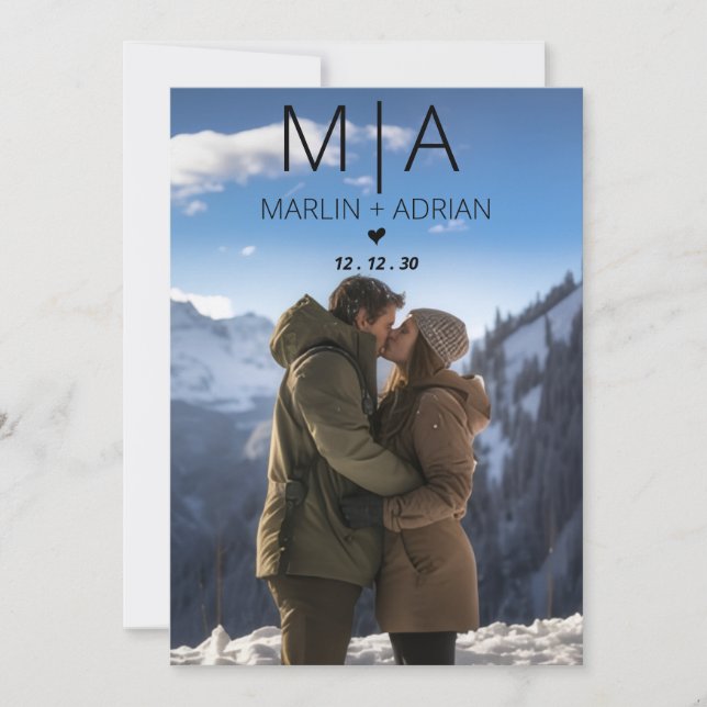 Winter Mountain Wedding Invitation Inbjudningar (Framsida)