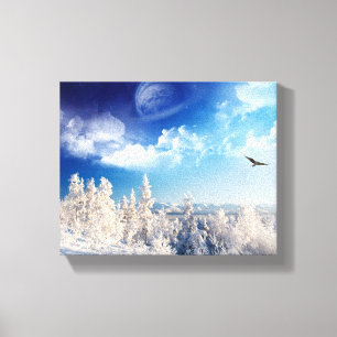 Winter Mountains Wrapped Canvas