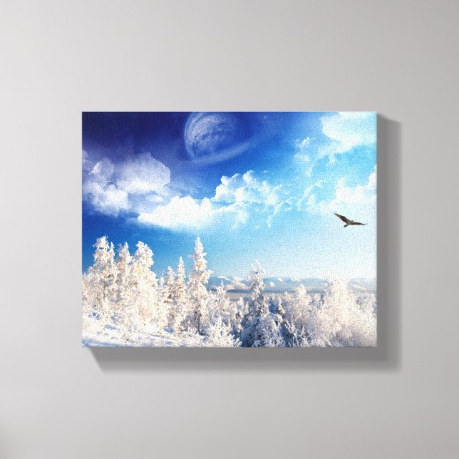 Winter Mountains Wrapped Canvas (Framsida)
