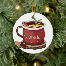Winter mulled vin Metall Circle Ornament