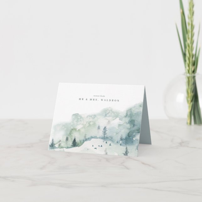 Winter Mystère Bröllop Tack-kort Kort (Framsida)