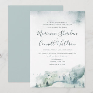 Winter Mystère II Formal Script-bröllopsinbjudan Inbjudningar