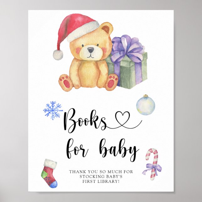 Winter nalle , bokar för baby poster (Framsidan)