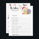 Winter nalle - Party-spel | önskemål för baby<br><div class="desc">"Det är en Beary Sweet baby på väg." Fira med den här nallen,  den där babyduschen party! Vaterfärgssöt nalle med julklapp,  i tomhatt. På baksidan av kortet finns helgdag christmas mönster (candy cane,  julgran boll leksak,  julsockar). Matchande objekt är tillgängliga.</div>