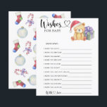 Winter nalle - Party-spel | önskemål för baby<br><div class="desc">"Det är en Beary Sweet baby på väg." Fira med den här nallen,  den där babyduschen party! Vaterfärgssöt nalle med julklapp,  i tomhatt. På baksidan av kortet finns helgdag christmas mönster (candy cane,  julgran boll leksak,  julsockar). Matchande objekt är tillgängliga.</div>