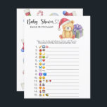 Winter nalle - Pictionary-spel för emoji<br><div class="desc">"Det är en Beary Sweet baby på väg." Fira med den här nallen,  den där babyduschen party! Vaterfärgssöt nalle med julklapp,  i tomhatt. På baksidan av kortet finns helgdag christmas mönster (candy cane,  julgran boll leksak,  julsockar). Matchande objekt är tillgängliga.</div>