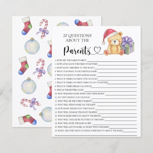 Winter nalle - spel om föräldrarna (Fram/baksida)