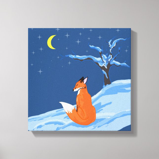 Winter NattFox Canvastryck (Framsida)