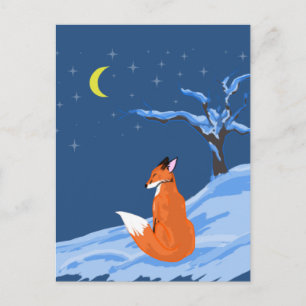 Winter NattFox Vykort