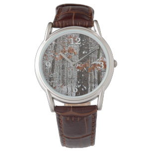 Winter Nature Fotography snö Covered Oak Träd Wint Armbandsur