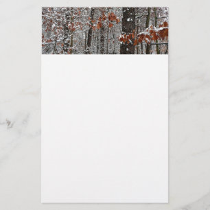 Winter Nature Fotography snö Covered Oak Träd Wint Brevpapper