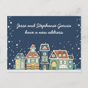 Winter New Home Adress Vi har flyttat Meddelande Vykort