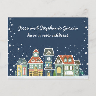 Winter New Home Adress Vi har flyttat Meddelande Vykort