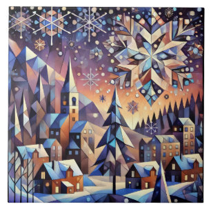 Winter Nght Art Ceramic Tile Kakelplatta
