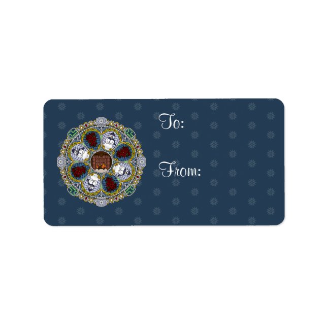 Winter Nouveau Label Adressetikett (Framsidan)