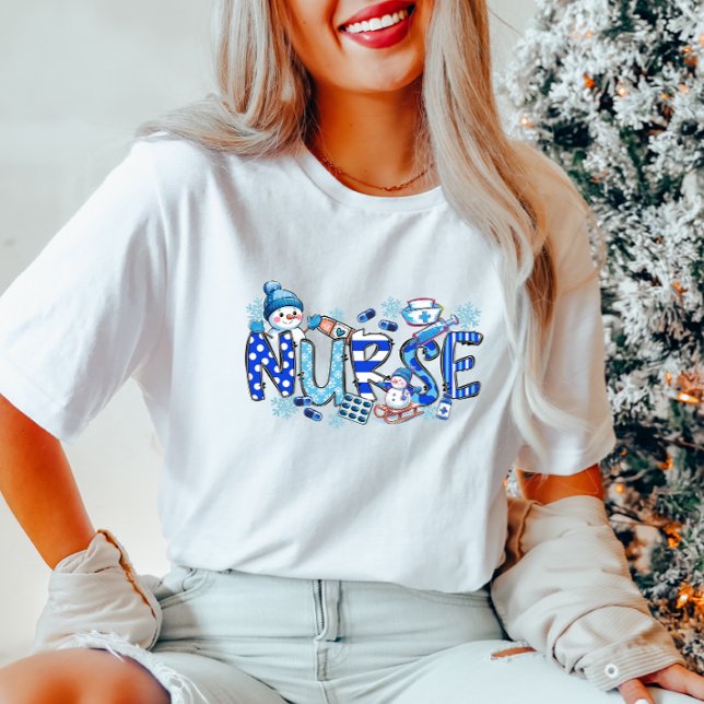 Winter NURSE Tee with Snöflingor (Skapare uppladdad)