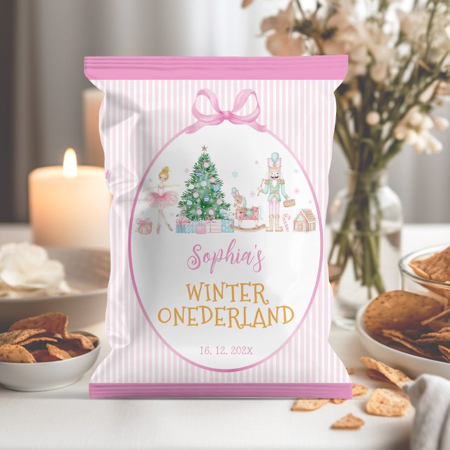 Winter Nutcracker Pink Birthday Chip Bag Wrapper Reklamblad (Skapare uppladdad)