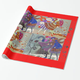WINTER OCH FALL ART DECO BEAUTY MODE,red Presentpapper