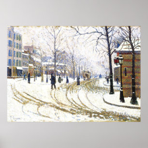 Winter on Boulevard de Clichy, Frankrike Poster