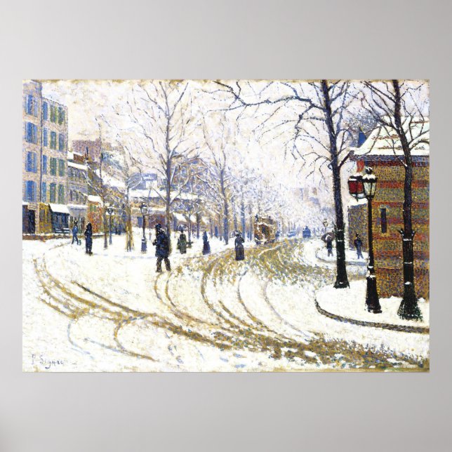 Winter on Boulevard de Clichy, Frankrike Poster (Framsidan)