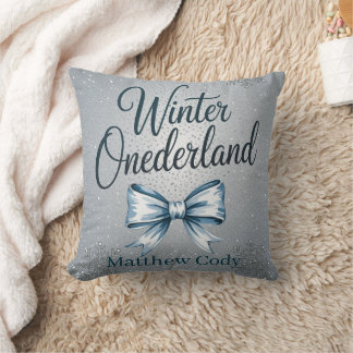 Winter Onderland Boys 1:a. Födelsedagsfest Gift Kudde