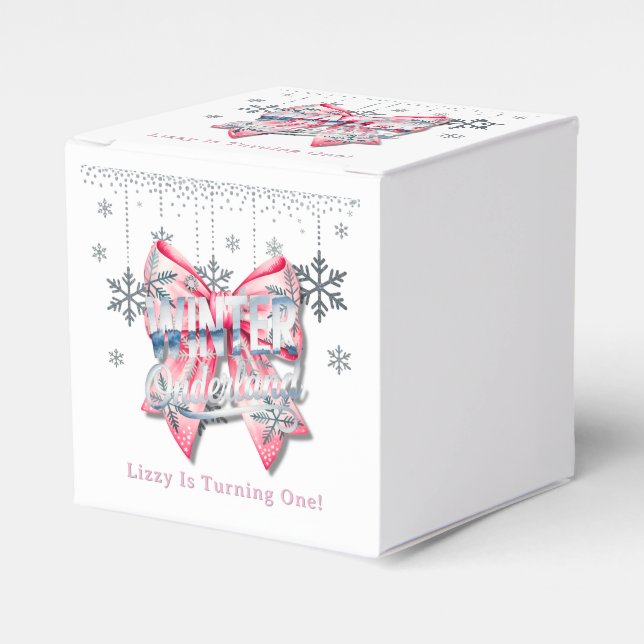 Winter Onderland Girl 1:a. Födelsedagsfest Presentaskar (Framsidan Sidan)