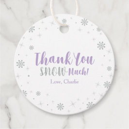 Winter onderland, Silver & Lila Girl Baby Shower Gåvor Etiketter
