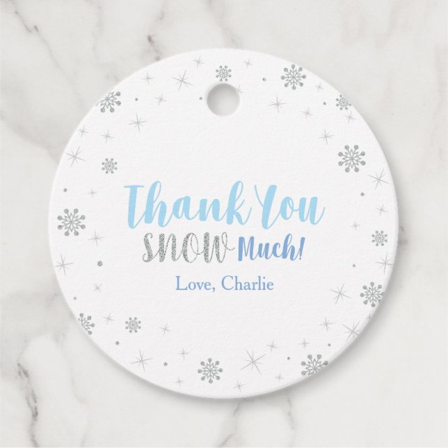 Winter onderland, Silver och Blå 1:a födelsedag Pa Gåvor Etiketter (Framsida)