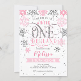 Winter Onederland 1:a årsdagen, Rosa silver Inbjudningar