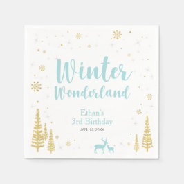 Winter Onederland 1:a födeldagen Party Pappersserv Pappersservett