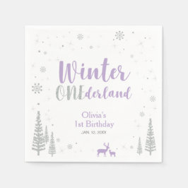Winter Onederland 1:a födeldagen Party Pappersserv Pappersservett