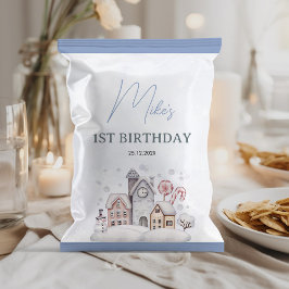 Winter Onederland 1:a födelsedag Chip Bag Wrapper Reklamblad
