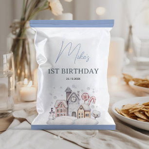Winter Onederland 1:a födelsedag Chip Bag Wrapper Reklamblad