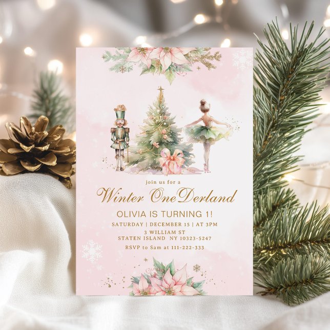 Winter Onederland 1:a födelsedag för Nutcracker Inbjudningar (Skapare uppladdad)