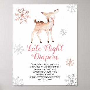 Winter Onederland 1:a födelsedag för sent nattliga Poster