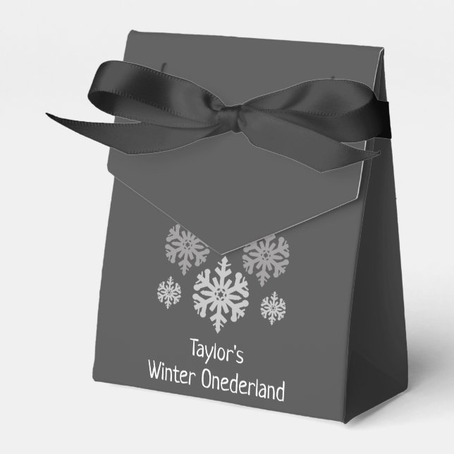 Winter Onederland 1:a födelsedag Presentaskar (Framsidan Sidan)