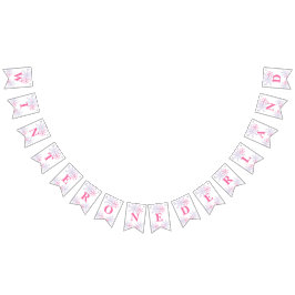 Winter Onederland 1:a födelsedag Rosa Cute Modern Vimplar