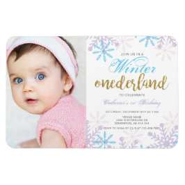 Winter Onederland 1:a födelsedag w/Photo Snö Magnet