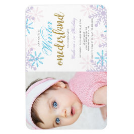 Winter Onederland 1:a födelsedag w/Photo Snö Magnet