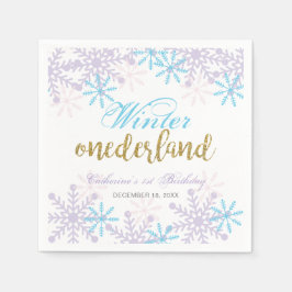 Winter Onederland 1:a födelsedagen Lavender Blue S Pappersservett