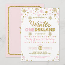 Winter ONEderland 1:a födelsedagen Party Rosa Guld