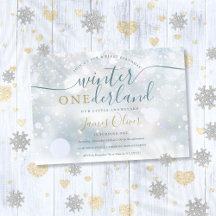 Winter Onederland 1-årsdag Blå Och Guld