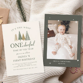 Winter Onederland 1-årsfirande Inbjudningar